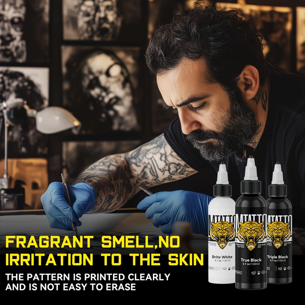 4.06oz/1pc DM Advanced Solid Color Tattoo Ink Extremely Black Triple Black Pure White Tattoo Outline Mist Ink
