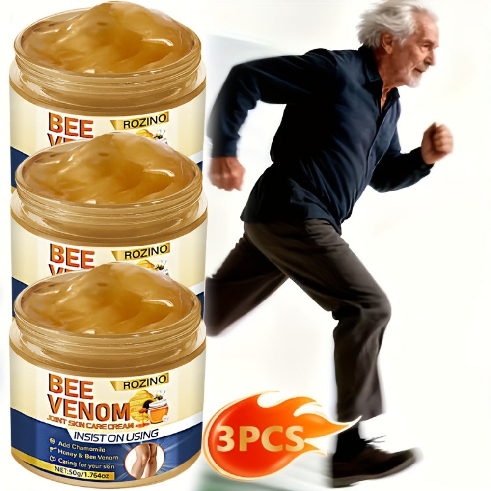 50g*3pcs Bee Venom Joint Skin Care Cream, Powerful Moisturizing And Hydrating, Joint Care, Smooth, Brightening, Fine, Suitable for Arms, Legs, Ankles, Knee, Joint Care, Unisex