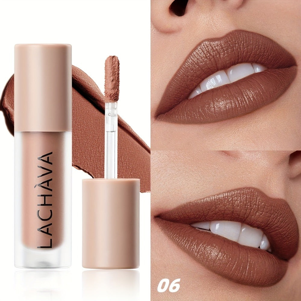 Velvet Liquid Lipstick Matte Lip Gloss — Long-Lasting Waterproof Non-Drying Formula, Highly Pigmented All-Day Wear in Nude Brown Pink Red Purple Gold