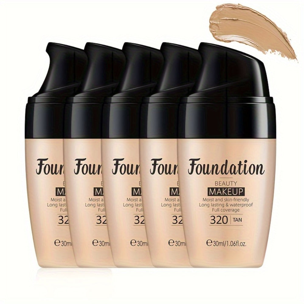 3/ 5PCS Moisturizing Liquid Foundation 30ml - Long Wearing Full Coverage Waterproof Flawless Skin Friendly Makeup Cream For Unisex Users