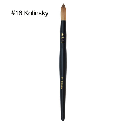 Kolinsky Acrylic Nail Brush Round Head with Black Wooden Handle – Professional Nail Art Brush for Acrylic Extensions & Manicure – Sizes #8 #10 #12 #14 #16 #18 for Salon & Home Use