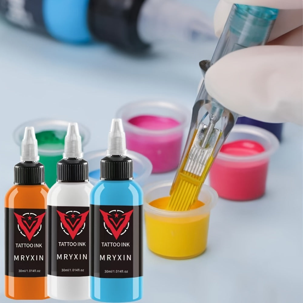 14-Color Premium Tattoo Ink Set 1.014 Ounces Each, Long-Lasting, Suitable for Body Art And Painting, Fragrance-Free, Color, Tattoo Ink, Body Art, Valentine'S Day Gift
