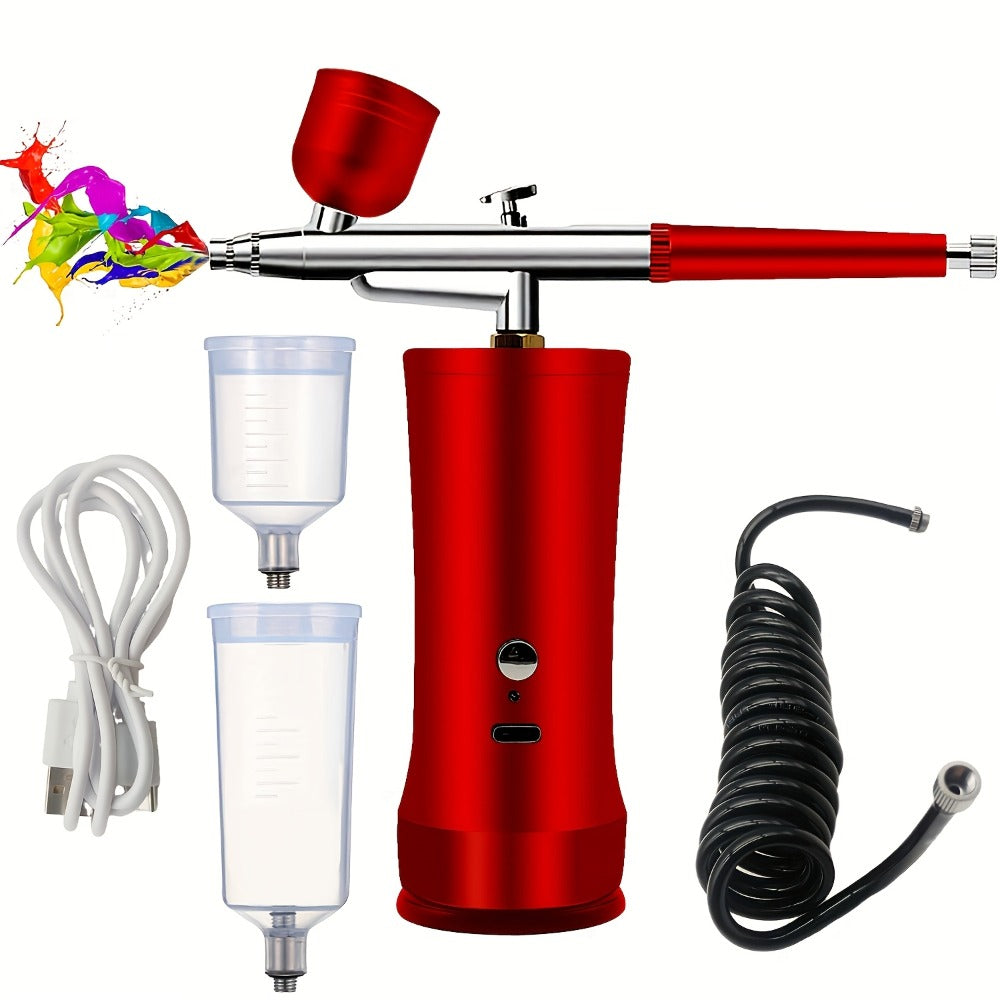 Airbrush Kit with Compressor, Rechargeable Portable Cordless Air Brush Set, Handheld Airbrush Gun Set for Nail Art, Makeup, Painting, Cake Decor