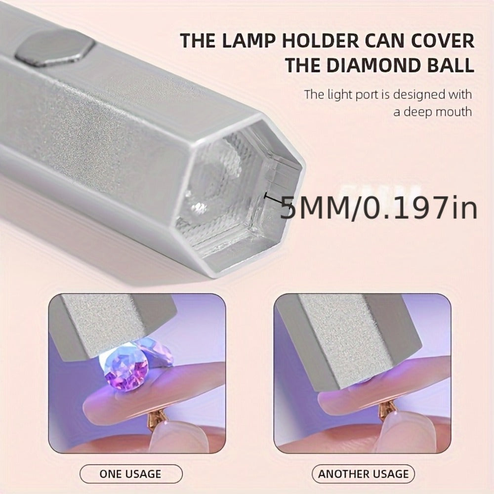 Handheld Nail Dryer Gel Lamp Small Nail Polish Fast Dry Mini USB LED Lamp Manicure Tool for Gel Polish
