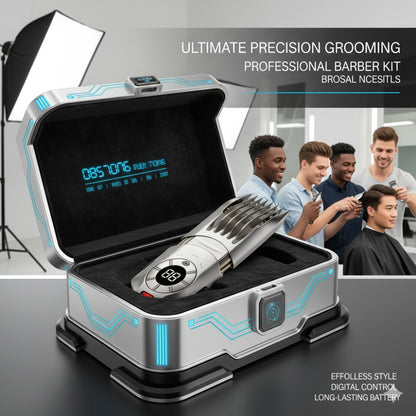 Hair Clipper Set for Men Professional Electric Beard Trimmer Rechargeable 5-Speed LED Display Hair Carving Grooming Kit Father's Day Gift