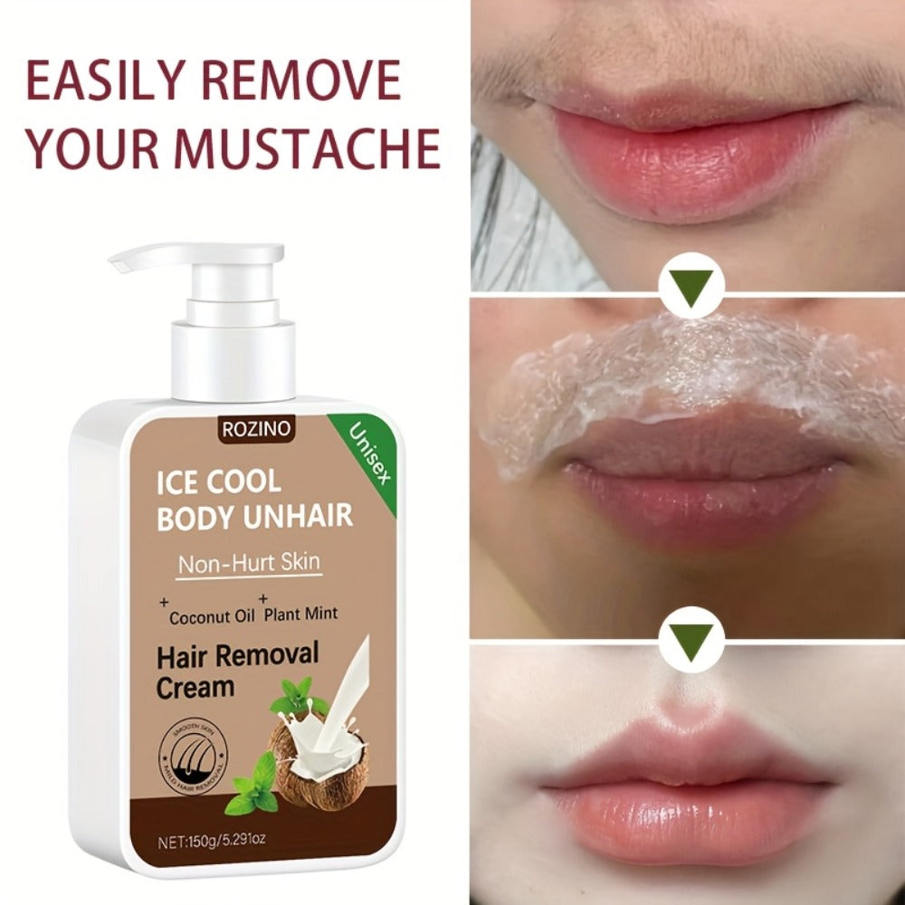 One-time Use, Provides 6 Months of Lasting Smoothness, Instant Hair Removal, 150g Coconut Waxing Cream, Gentle and Non-irritating to the Skin, Semi-permanent Hair Removal, Suitable for Facial, Lip, Underarm, Leg, Arm, and Intimate Area Hair Removal