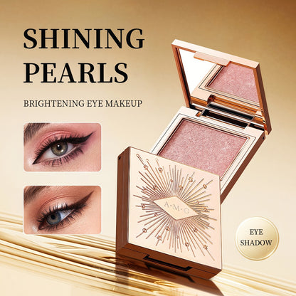 Shimmer Eyeshadow Palette 5 Shades Waterproof Creamy Glowing Formula with Built-in Mirror Luxury Packaging Radiant Finish Eye Makeup Gift Women