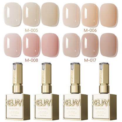 Nude Pink Gel Nail Polish Set 4 Colors High Saturation Opaque Full Coverage - Long Lasting LED UV Cured Salon Quality Frame Bottle Nail Gel Kit for Home & Salon DIY Manicure Women Nail-Safe Formula