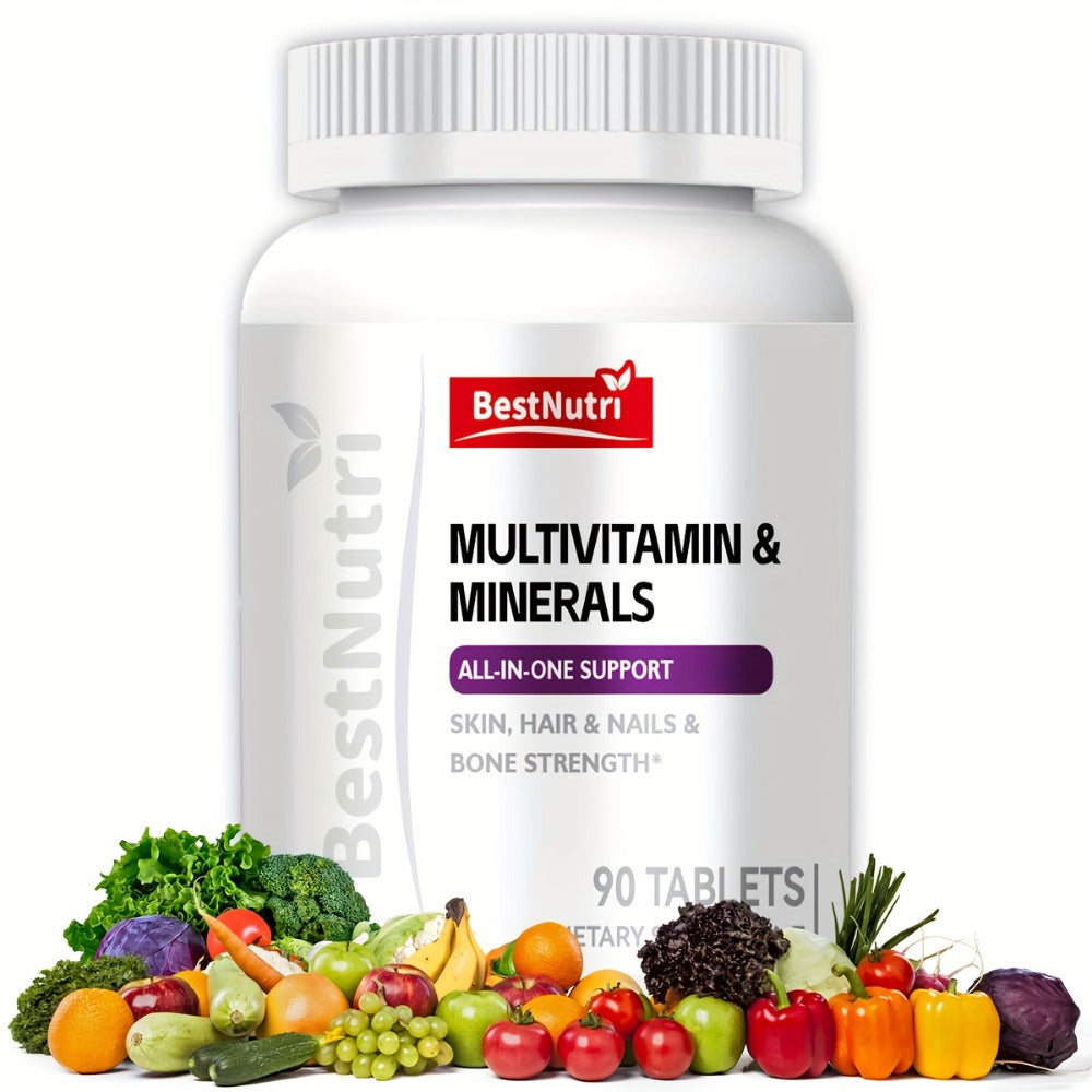 Bestnutri MULTIVITAIMIN & MINERALS ALL-IN-ONE SUPPORT Skin, Hair & Nails &Bone Strength Manufactured in A Factory