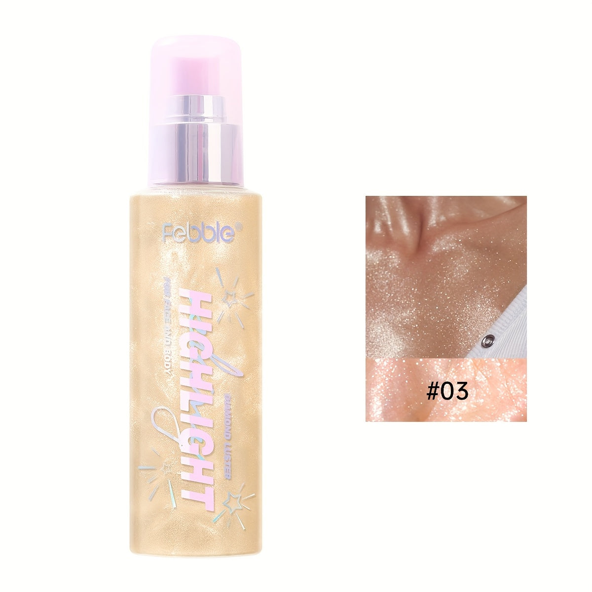 Glitter Spray for Body Face Hair Long-Lasting Luminous Shimmer Spray Lightweight Non-Greasy Radiant Glow Makeup for Festival Party Everyday Wear 4 Shades