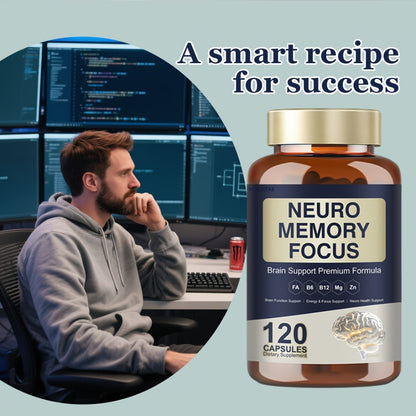 Nootropic Brain Supplement 120 Capsules | Memory Focus & Mental Clarity Formula with Ginkgo Biloba Bacopa Monnieri Alpha GPC L-Tyrosine | Gluten-Free Cognitive Support for Men and Women