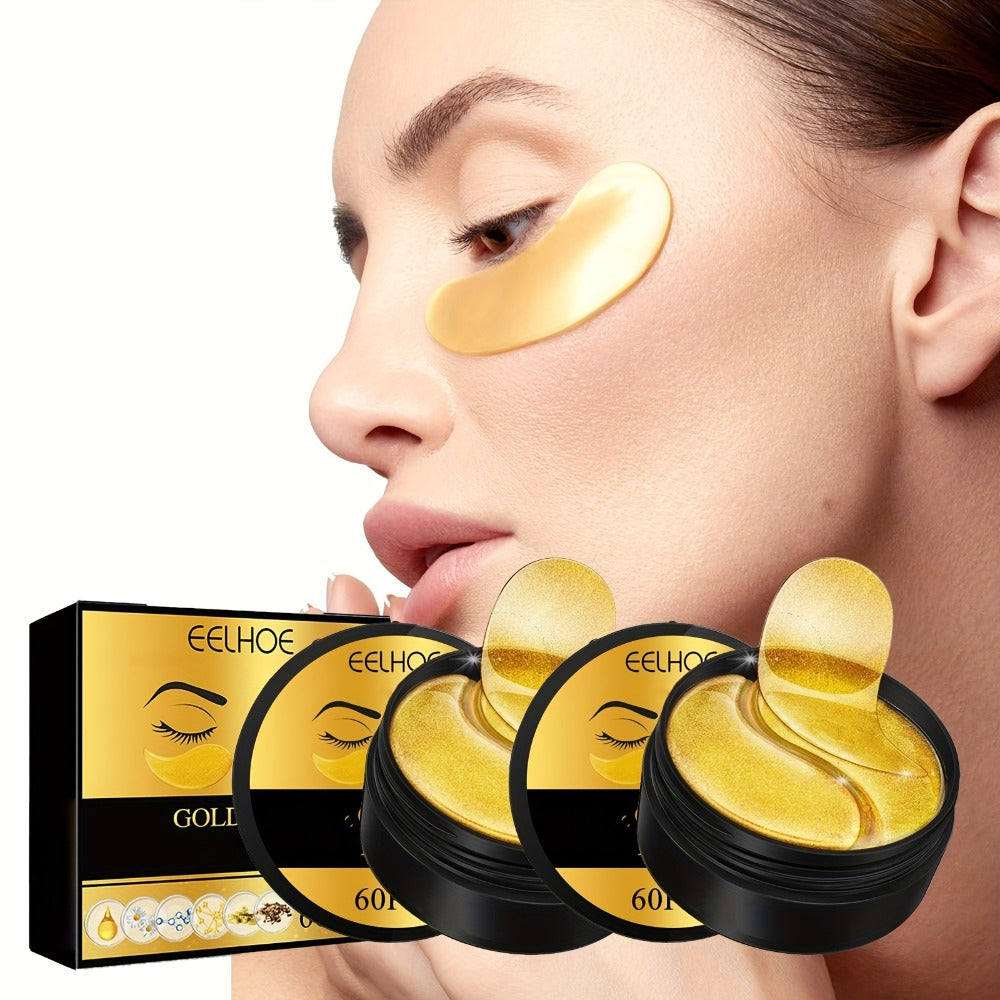 2 Boxes Of 120pcs--320g Golden Eye Mask, Glycerin, Collagen And Hyaluronic Acid, Deep Moisturizing Eye Skin, Suitable For Women Christmas, Valentine'S Day And New Year Gifts