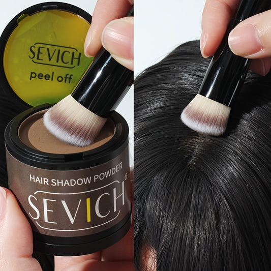 Sevich Hairline Shadow Powder Kit with Brush, Mix The Powder Evenly, Delicate Application Instantly Conceal Hairline And Hair Root, Waterproof Hairline Powder Filler for Natural Look(Makeup Brush Styles Are Random)