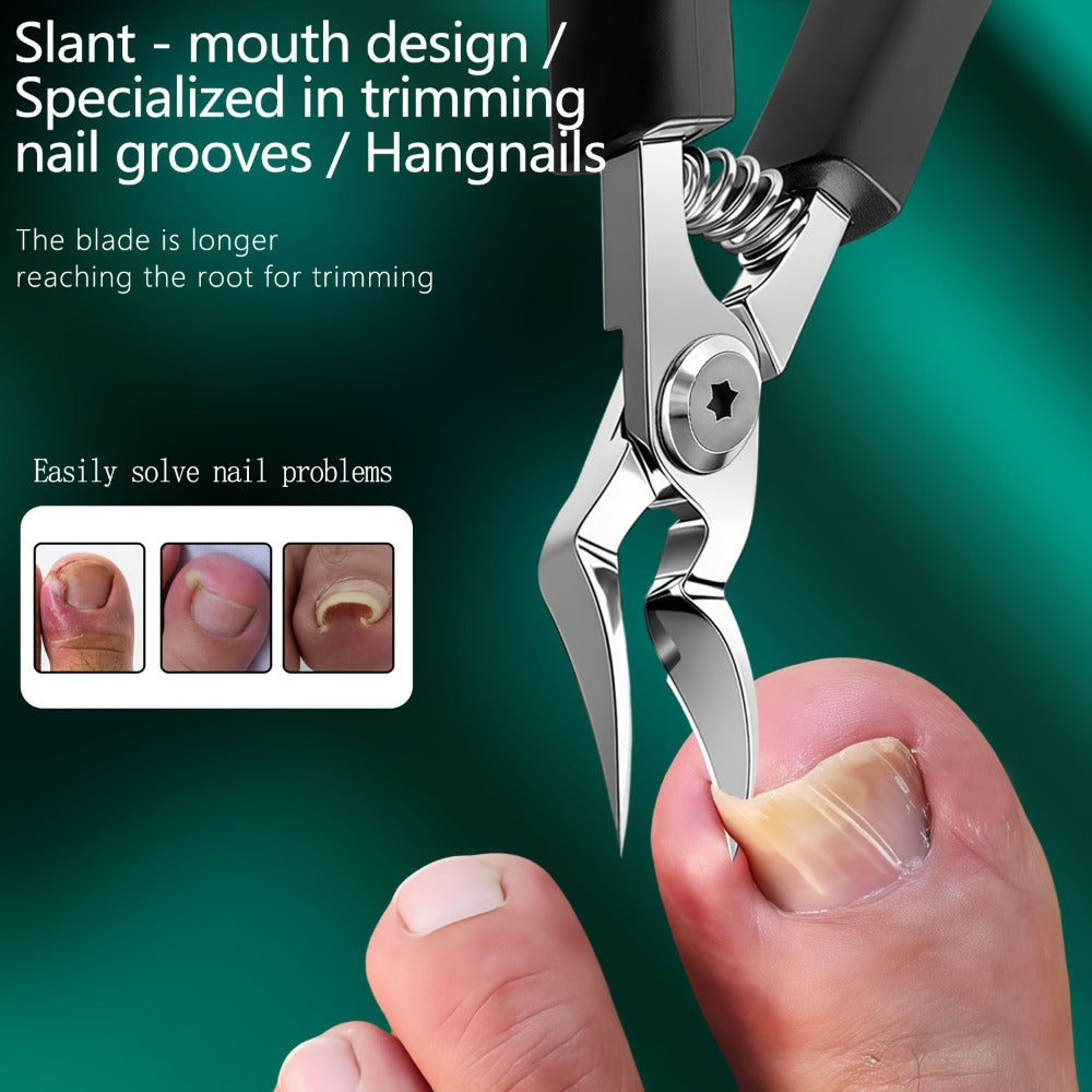 9pcs Stainless Steel Nail Care Set | Suitable for Ingrown and Thick Nails - Heavy-duty Scissors Set with Nail File, Foot File, Cuticle Forceps, and Beauty Tools - Modern Design, Essential for Men, Women, Seniors, Halloween Gifts