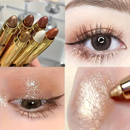 Eyeshadow Stick 6pcs Shimmer Double Head Highlighter Pen One Touch Application Luminous Eye Makeup - Plant-Based Squalane Formula for Beginners & Beauty Lovers