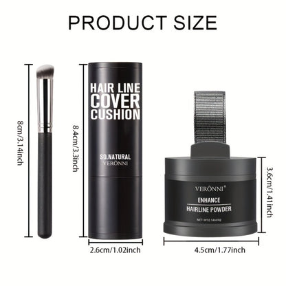 Hair Root Concealer Powder Hairline Touch-Up | Instantly Covers Gray Thinning Hair | Plant-Based Keratin Formula for Men & Women | Multiple Shades with Brush