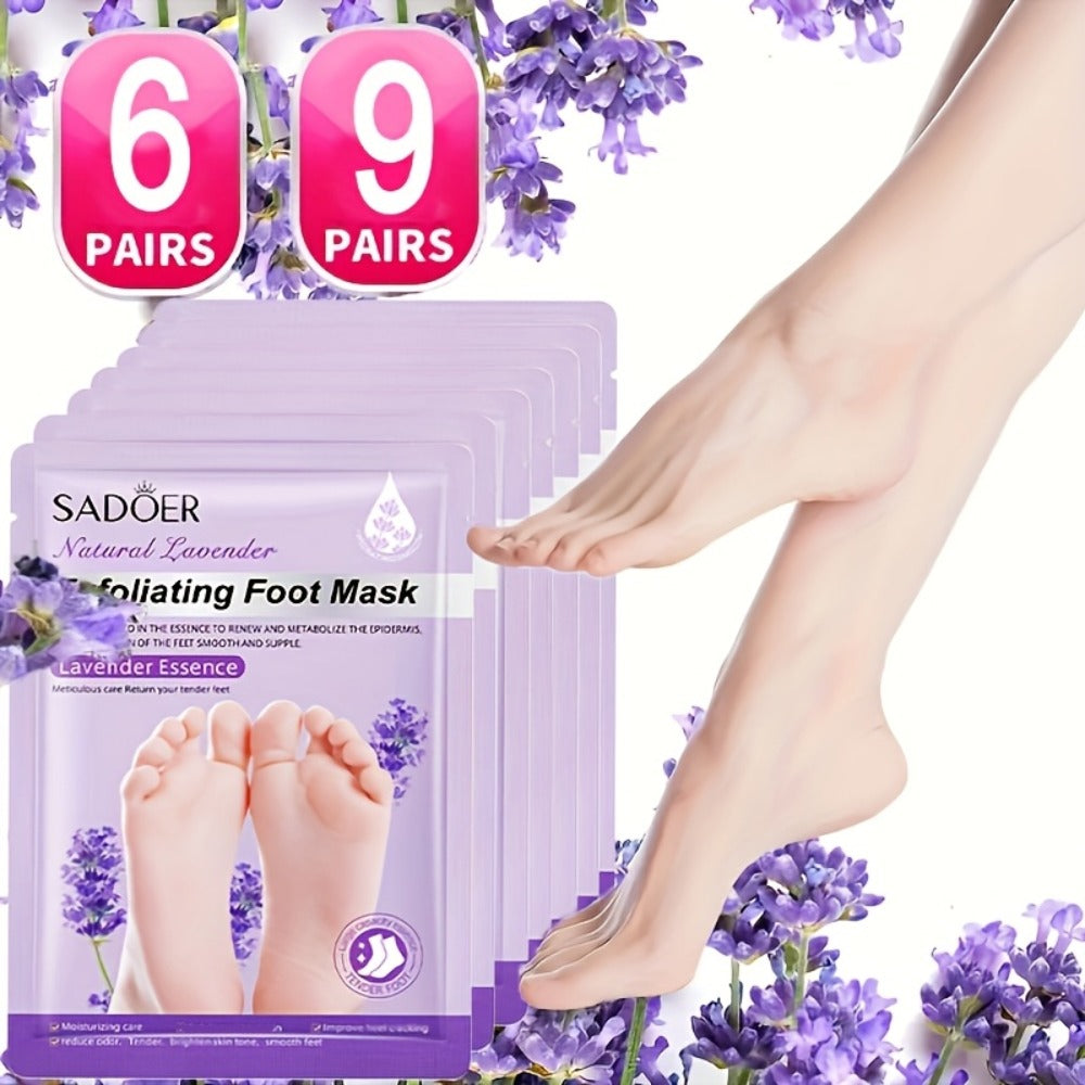 6/9 Pairs Lavender Foot Mask, Hydrating And Moisturizing Foot, Portable Foot Mask, Suitable for Home, Going Out, Travel, Business And Other Occasions, Gifts, Foot Care, Foot Skin Care, Hand Greeting, Mother's Day Gift