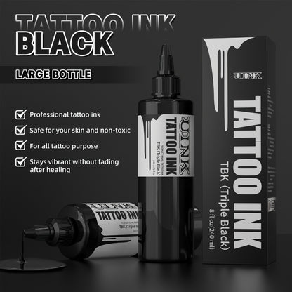 Tattoo Ink 8.12oz Large Capacity Black & White - UINK Professional Tattoo Ink Set for Line Work Coloring Shading Body Art Graffiti Beginners & Artists