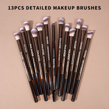 Professional Makeup Brush Set 20Pcs Metal Aluminum Tube Handle with Storage Bag Foundation Powder Blush Eye Kabuki Travel Portable Multi-Function Black Gold