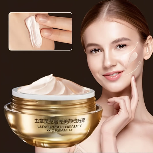 Cordyceps & Ganoderma Luxury Face Cream with Hyaluronic Acid - Hydrating Firming Anti-Fine Line Alcohol-Free Moisturizer for All Skin Types Sensitive Skin Safe