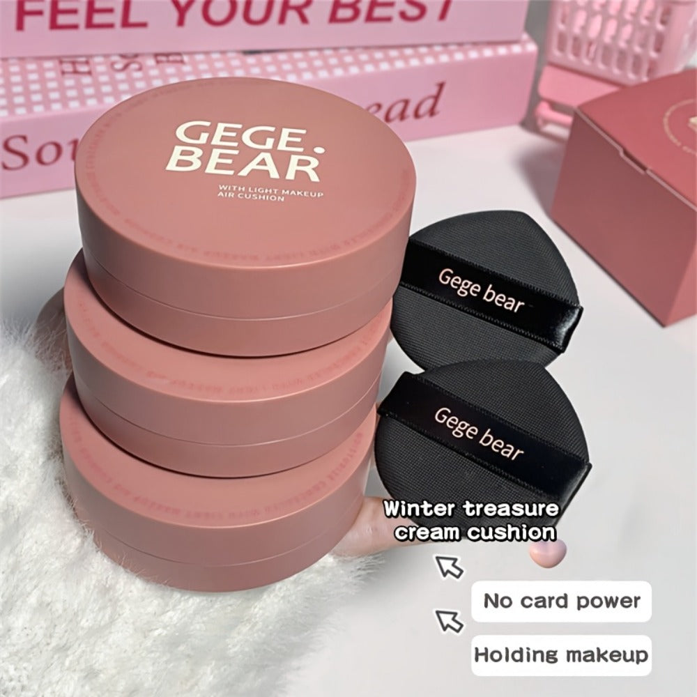 Cushion BB Foundation Cream with Replacement Core - Waterproof Oil Control Invisible Pore Coverage, Moisturizing Lightweight Formula, Buildable Natural Finish for All Skin Types, Ivory White