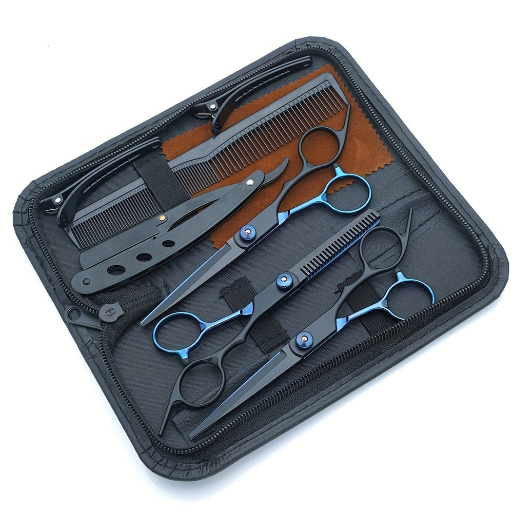 Hair Cutting Scissors Set 6 Inch Stainless Steel Colorful Thinning Shears Hairdressing Scissors Barber Comb Kit Professional Salon Shears for Men Women