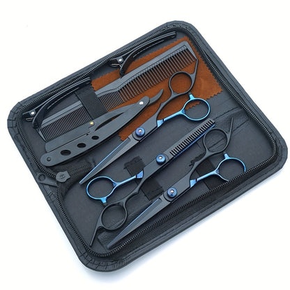 Hair Cutting Scissors Set 6 Inch Stainless Steel Colorful Thinning Shears Hairdressing Scissors Barber Comb Kit Professional Salon Shears for Men Women