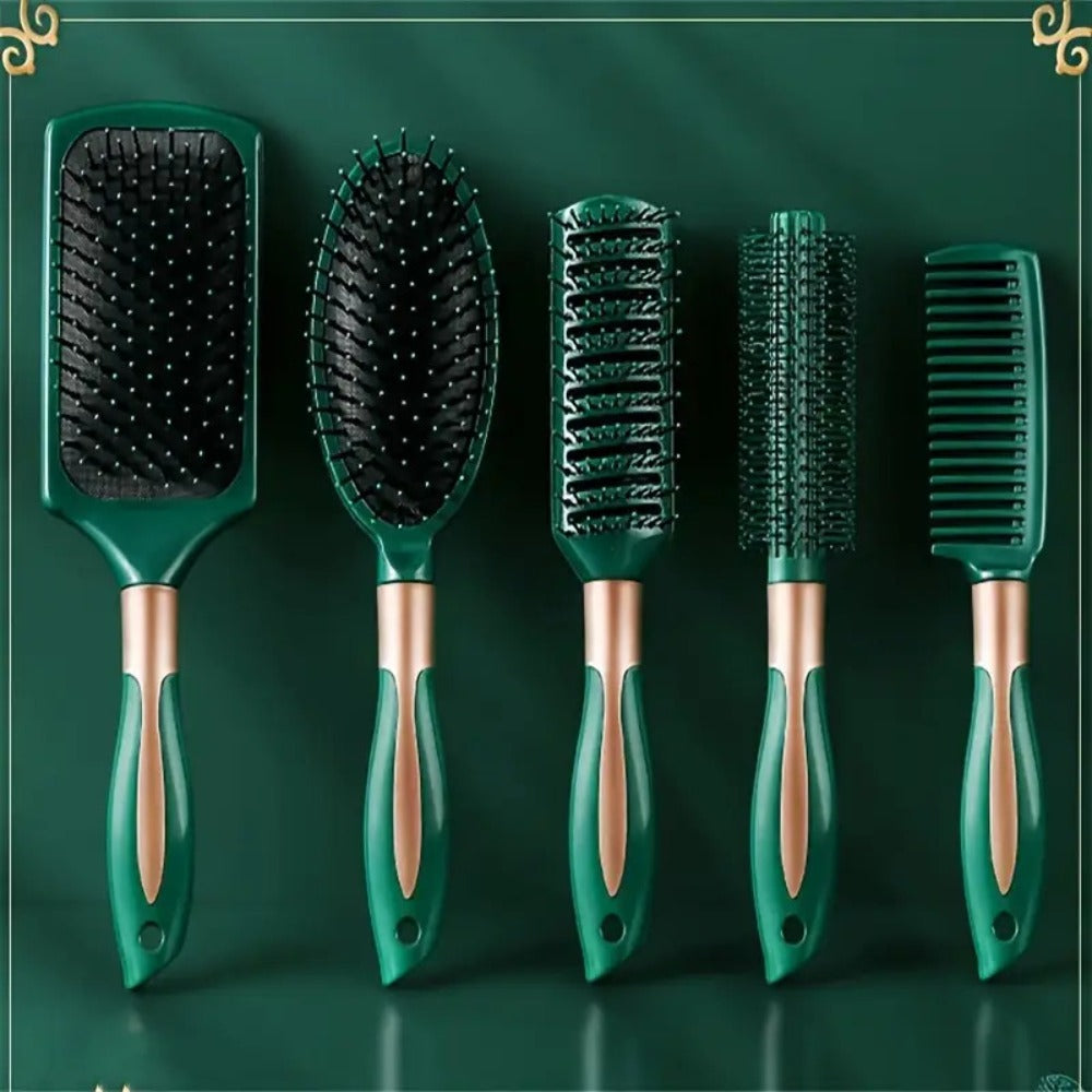 5pcs Hair Comb Set Cushion Comb Comb Curling Brush Women's Smooth Hair Comb-Static Comb Scalp Massage Comb