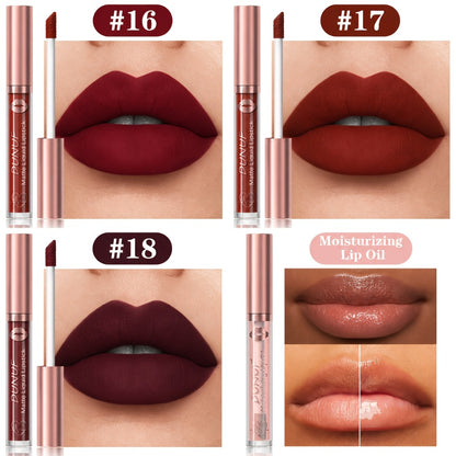 Lip Makeup Set 12pcs — Lipstick, Lip Gloss & Lip Oil, Matte & Glass Lips, Waterproof Long-Lasting Berry Shades, Moisturizing Non-Greasy Formula, Perfect Holiday Gift