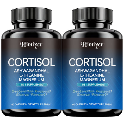 Ashwagandha & Rhodiola Rosea Capsules for Cortisol Control, Energy & Restful Sleep – with L-Theanine & Magnesium for Stress Relief & Mood Support | 60 Capsules | ShopVora UK