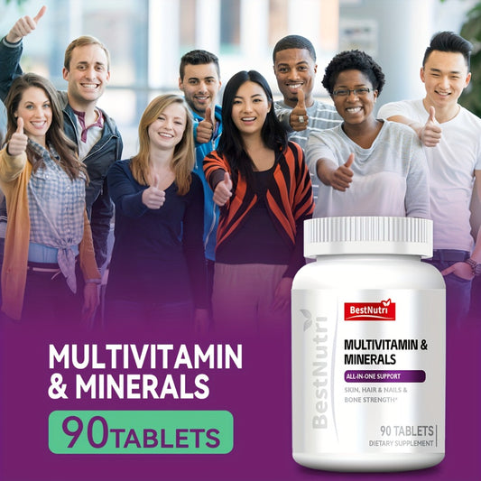 Bestnutri MULTIVITAIMIN & MINERALS ALL-IN-ONE SUPPORT Skin, Hair & Nails &Bone Strength Manufactured in A Factory