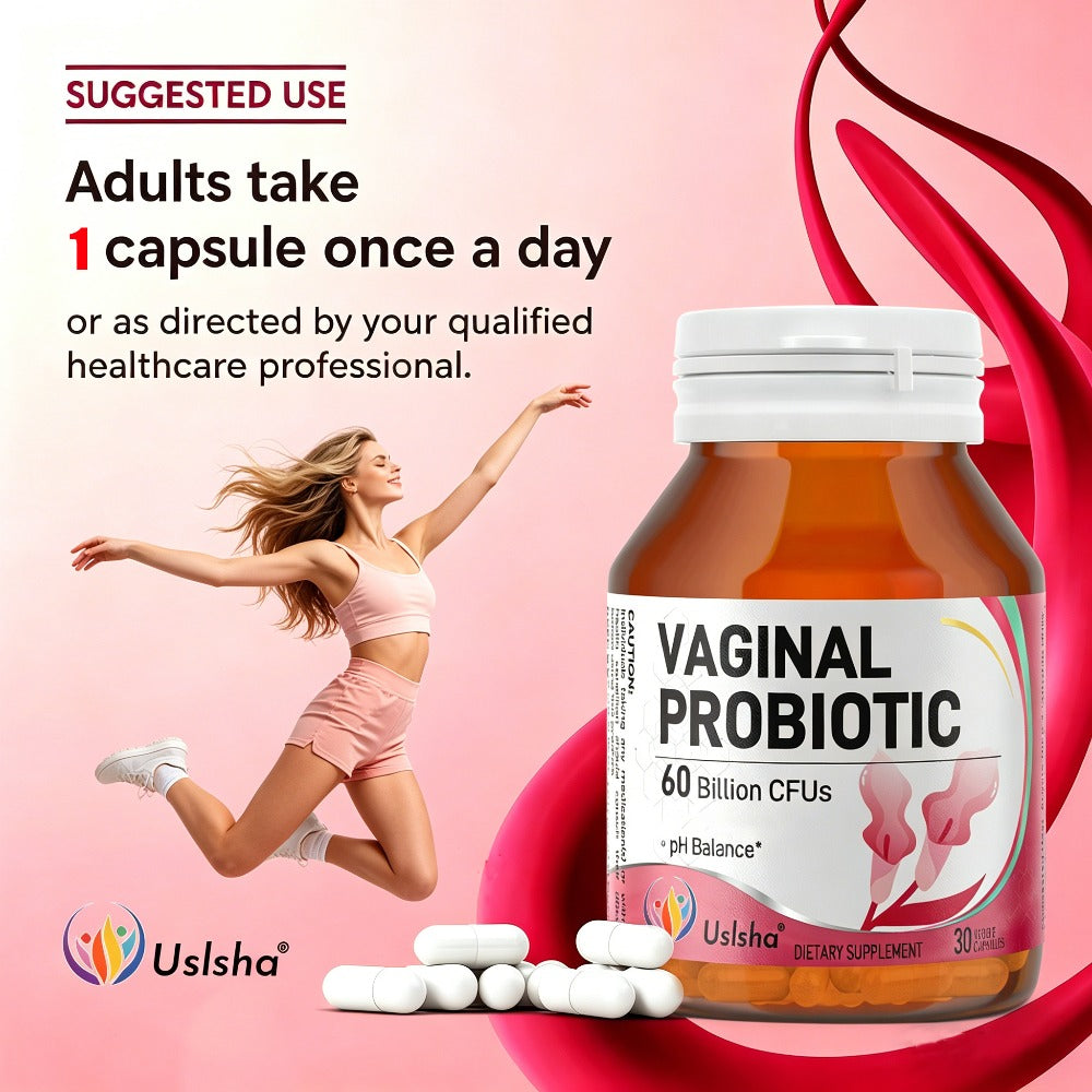 USLSHA Probiotics for Women Support PH Balance, Yeast Balance, V-Flora & Feminine Health with Women' s Health Blend & Cranberry Extract 60 Billion CFU, Vegan-friendly, 30 Capsules