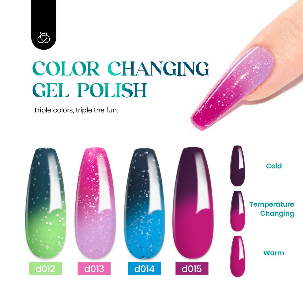 Beetles 24pcs Gel Nail Polish Kits Gift Set, 20 Colors Cat Eye Color Changing Glitter Gel Polish Set with Base Gel Glossy Matte Top Coat, Soak Off Nail Gel Holiday DIY Nail Art Salon