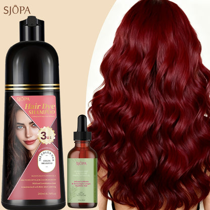 Hair Color Dyeing Shampoo 3-in-1 — Plant Squalane & Glycerin Formula | Colors, Conditions & Cleanses in One Wash | 10 Shades | Easy At-Home Hair Coloring