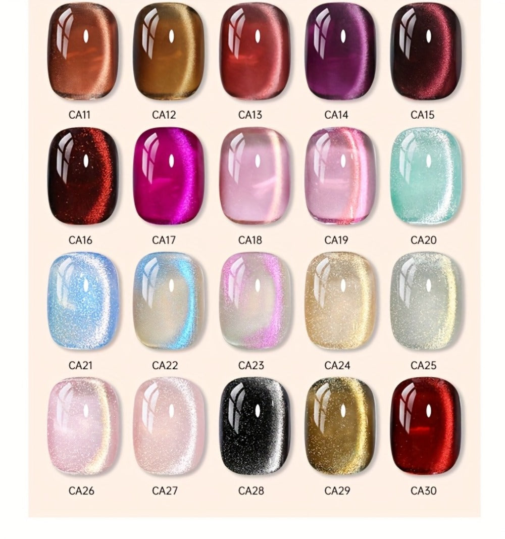 1 UR SUGAR Magnetic Gel Nail Polish - Quick-Dry Soak Off Cat Eye Magnetic Formula Suitable for /LED, Magnetic Stick Compatible Gel Polish - Professional & for Nail Art, Fall Winter Plum & Bordeaux Hues