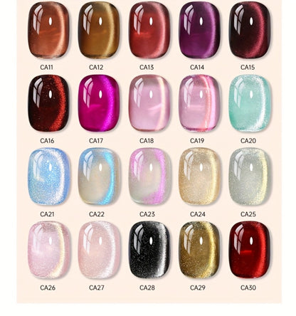 Cat Eye Gel Polish 15ml Plum Bordeaux Magnetic Soak Off UV LED – 3D Light-Shifting Effect Quick Dry Semi-Permanent Long-Lasting Fall Winter Dark Nail Colors for DIY & Salon Nail Art Women