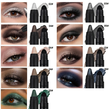 Metallic Eyeshadow Stick Set 9pcs — Waterproof Long-Lasting Eye Makeup Kit with Brush, Shimmer Crayon, Eye Brightener, Highlighter & Eyeliner Pen