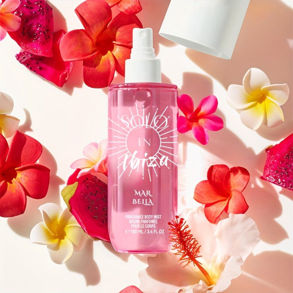 Body Hair Fragrance Mist Gift Set 2-Piece SOLO EN IBIZA Perfume Mist Body Cream Long Lasting Vanilla Fruit Scent 3.4 fl oz Unisex for Men Women 4 Scent Varieties