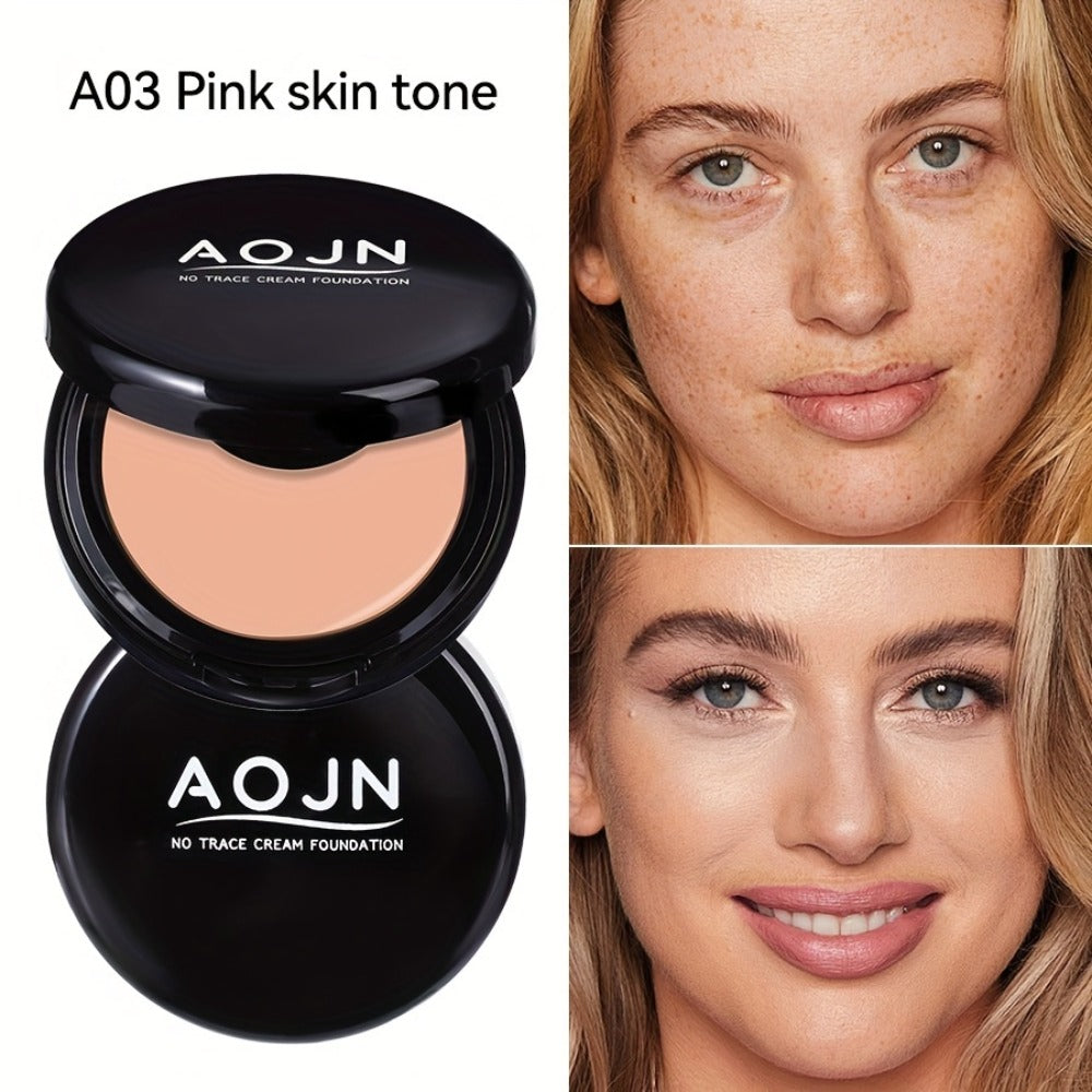 Concealer Powder Oil Control 24H Waterproof Matte Finish - Long-Lasting Natural Coverage 3 Shades for All Skin Tones Light Natural Pink Women