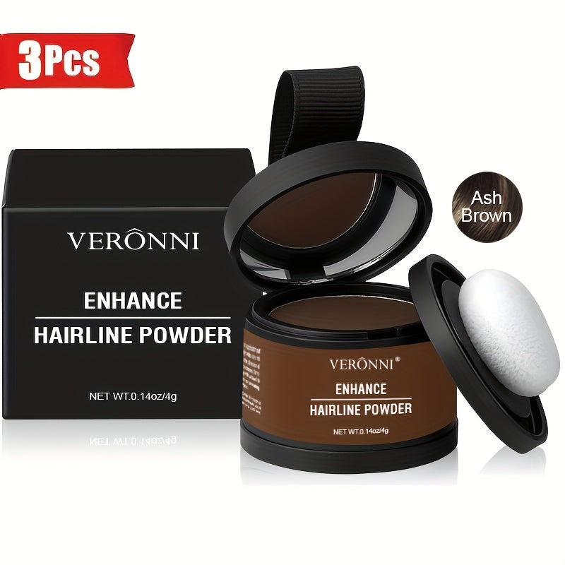 3pcs Hairline Powder Hair, Beard And Eyebrow Toner Sshade Powder Embellish And Fillforehead Hairline Toner Powder