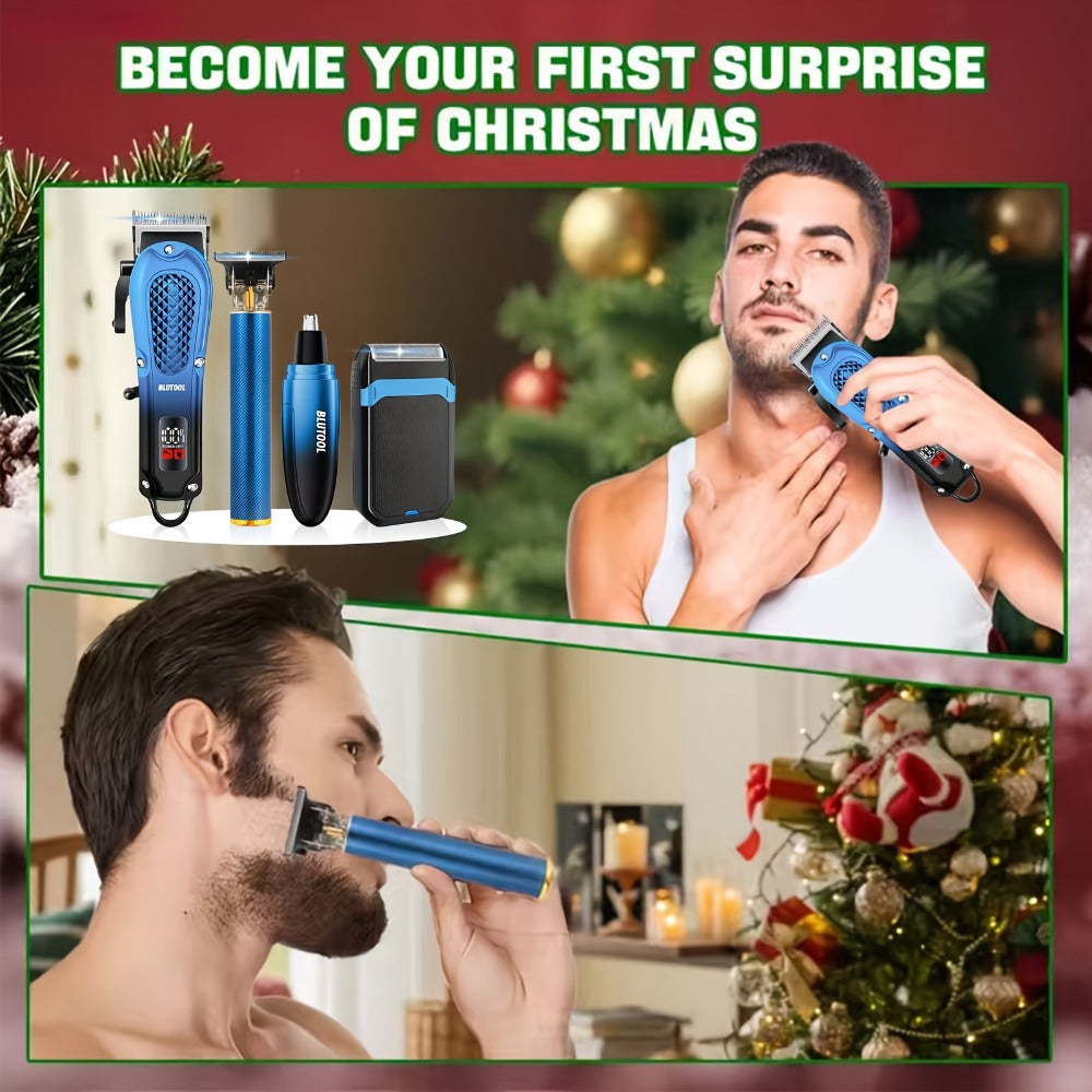 [Gifts for Men] 2pcs/4pcs Men's Cordless Hair Clipper Kits with USB Electric Hair Trimmer Suitable for, Travel, Barber Tools for Haircutting, Gifts for Men, Husbands, Boyfriends, Car Use, USB- Barber Kits