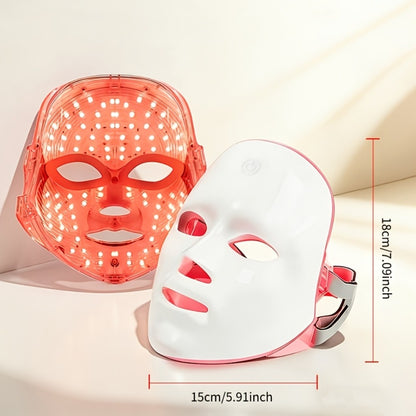 7-Color LED Light Therapy Facial Mask Machine USB Rechargeable - Portable Home Beauty Care Device for Skin Rejuvenation Anti-Aging Acne Treatment - Skincare Gift for Girlfriend Women