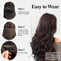 [Invisible Wire Hair Extensions] 22 Inch Invisible Wire Hair Extensions | Fish Line Hair Extensions with Transparent Wire Headband, Adjustable Size, 4 Secure Clips, Long Wavy Hairpiece for Women, Natural Long Wavy Clips Ins Hair Extensions for Thin Hair,