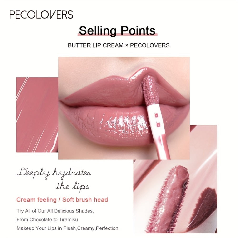 Lip Gloss Set of 6 - Moisturizing Non-Tacky High Shine Lip Gloss Kit in Nude Shades - Long-Lasting Liquid Lipstick for Everyday Glam Makeup Gift for Women