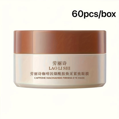 Firming Eye Mask Patches with Caffeine Hyaluronic Acid Niacinamide Lift Tighten Brighten Moisturize Dark Circles Puffiness All Skin Types Gift 60pcs