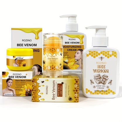 Honey Skincare Set 4pcs Natural Plant-Based - Hyaluronic Acid & Squalane Body & Face Care Kit for All Skin Types - Gentle Moisturizing Skin Care Gift Set Women