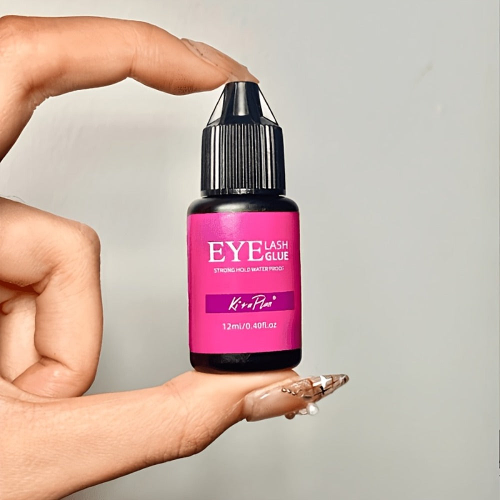 2pcs 0.17oz/0.41oz Eyelash Glue Eyelash Extension Supplies Black Lash Extension Eyelash Adhesive Strong Hold Drys In 0.5-1s with 6-7 Weeks Retention By Existing Beauty Lashes for Beginners to Use At Home And Cluster Lash DIY