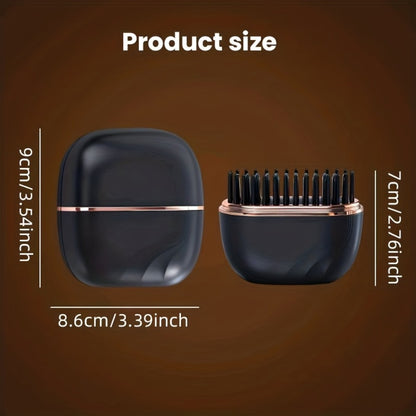 Mini Straightening Brush USB Rechargeable — Portable Flat Iron Hot Comb for Bangs, Travel Hair Straightener, Compact Styling Tool for Women, Students & Professionals