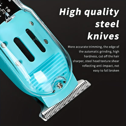 Cordless Hair Clipper & Beard Trimmer for Men - LED Display USB-C Rechargeable Barber-Grade Clipper with 4 Guide Combs, Home & Travel Grooming Kit