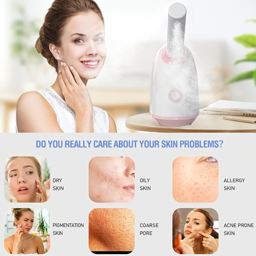 Facial Steamer Spa, Nano Ionic Facial Steamer for Deep Cleansing And Unclogging Pores, Warm Mist Humidifier Vaporizer for Facial Home Sauna SPA, Cleansing And Moisturizing Skin, Perfect Gift for Halloween, Christmas